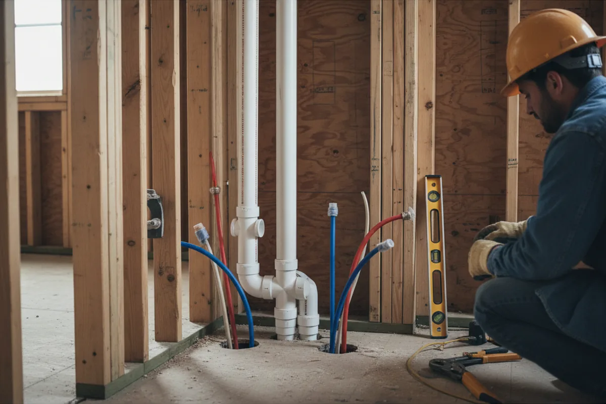 Drain and supply rough-in during Drain Cleaning in Menifee